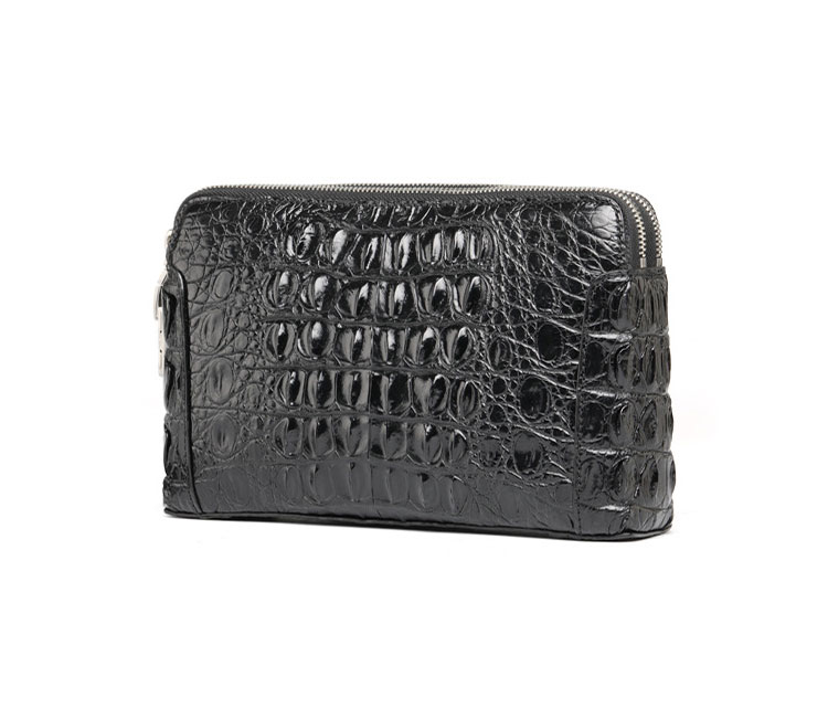 Whatna ワニ革セカンドバッグ メンズ バッグ クラッチ バッグ 小さい カード8枚収納可2室仕切 厚手 本 革 レザー パスワードロックボタン付 結婚式 バッグ フォーマル ビジネス 冠婚葬祭 バッグ 男性用 紳士用 2035-1-1