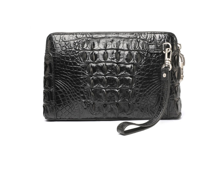 Whatna ワニ革セカンドバッグ メンズ バッグ クラッチ バッグ 小さい カード8枚収納可2室仕切 厚手 本 革 レザー パスワードロックボタン付 結婚式 バッグ フォーマル ビジネス 冠婚葬祭 バッグ 男性用 紳士用 2035-1-3