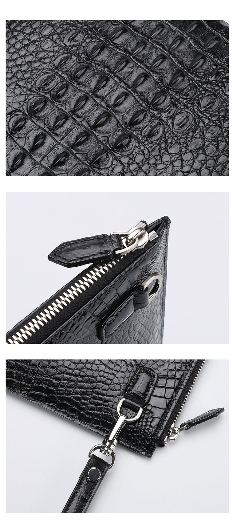 Whatna ワニ革セカンドバッグ メンズ バッグ クラッチ バッグ 小さい ipad 9.7収納可 クロコダイル革 フォーマル ビジネス 冠婚葬祭 バッグ 男性用 紳士用 2023-5