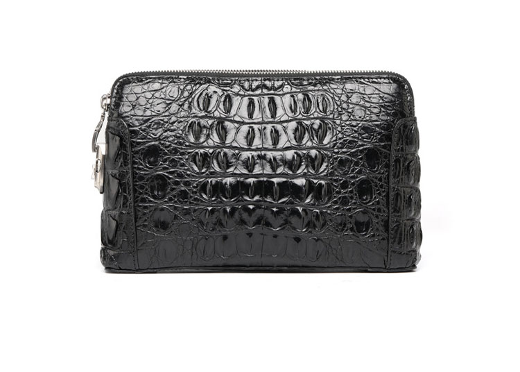 Whatna ワニ革セカンドバッグ メンズ バッグ クラッチ バッグ 小さい カード8枚収納可2室仕切 厚手 本 革 レザー パスワードロックボタン付 結婚式 バッグ フォーマル ビジネス 冠婚葬祭 バッグ 男性用 紳士用 2035-1-2