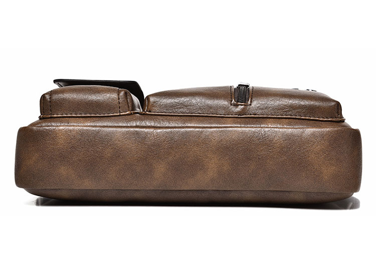 Whatna 革 ショルダーバッグ メンズ 3way 斜め掛け胸バッグ 手提げバッグ 手持げバッグ セカンドバッグ イヤホン穴付 キーリング付 Ipad 10.5収納可 横型 カジュアル フォーマル ビジネス 通学 通勤 肩掛けバッグ 自転車かばん プレゼント男性HA-117-5