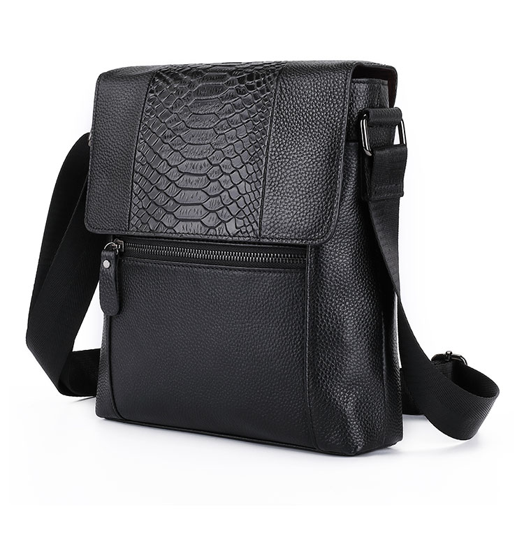 Whatna 天然 牛革 ショルダーバッグ メンズ 斜め掛け胸バッグ セカンド バッグ ipad 9.7 収納可 縦型 メンズ ビジネス かばん 小さめメッセンジャーバッグ カジュアル フォーマル  通学 通勤 結婚式 肩掛けバッグ 自転車かばん プレゼント紳士用 男性用-2