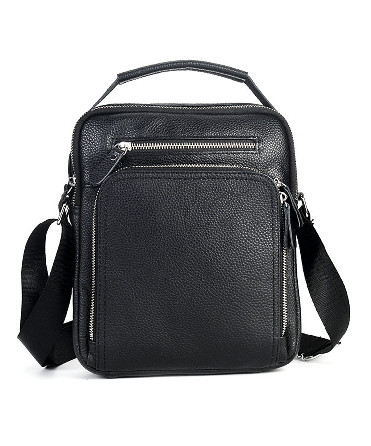 Whatna 天然 牛革 ショルダーバッグ メンズ 斜め掛け胸バッグ セカンド バッグ ipad 9.7 収納可 縦型 メンズ ビジネス かばん 小さめメッセンジャーバッグ カジュアル フォーマル 通学 通勤 結婚式 肩掛けバッグ 自転車かばん プレゼント紳士用 男性用-1