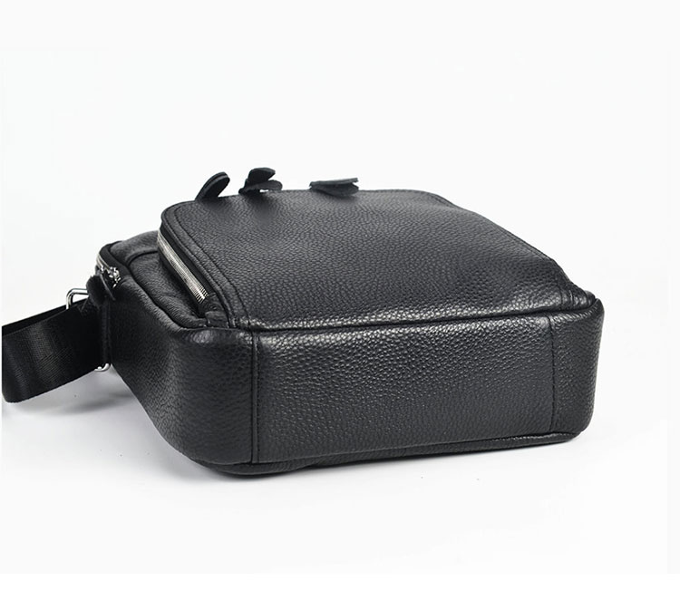 Whatna 天然 牛革 ショルダーバッグ メンズ 斜め掛け胸バッグ セカンド バッグ ipad 9.7 収納可 縦型 メンズ ビジネス かばん 小さめメッセンジャーバッグ カジュアル フォーマル 通学 通勤 結婚式 肩掛けバッグ 自転車かばん プレゼント紳士用 男性用-4