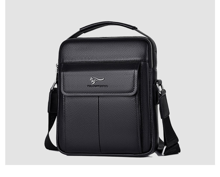 Whatna 天 然 牛革 ショルダーバッグ メンズ 斜め掛け胸バッグ セカンド バッグ ipad 9.7 収納可 縦型 メンズ ビジネス かばん 小さめメッセンジャーバッグ カジュアル フォーマル 通学 通勤 結婚式 肩掛けバッグ 自転車かばん プレゼント紳士用 男性用-2