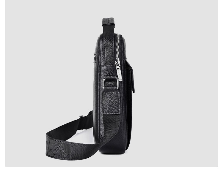 Whatna 天 然 牛革 ショルダーバッグ メンズ 斜め掛け胸バッグ セカンド バッグ ipad 9.7 収納可 縦型 メンズ ビジネス かばん 小さめメッセンジャーバッグ カジュアル フォーマル 通学 通勤 結婚式 肩掛けバッグ 自転車かばん プレゼント紳士用 男性用-4