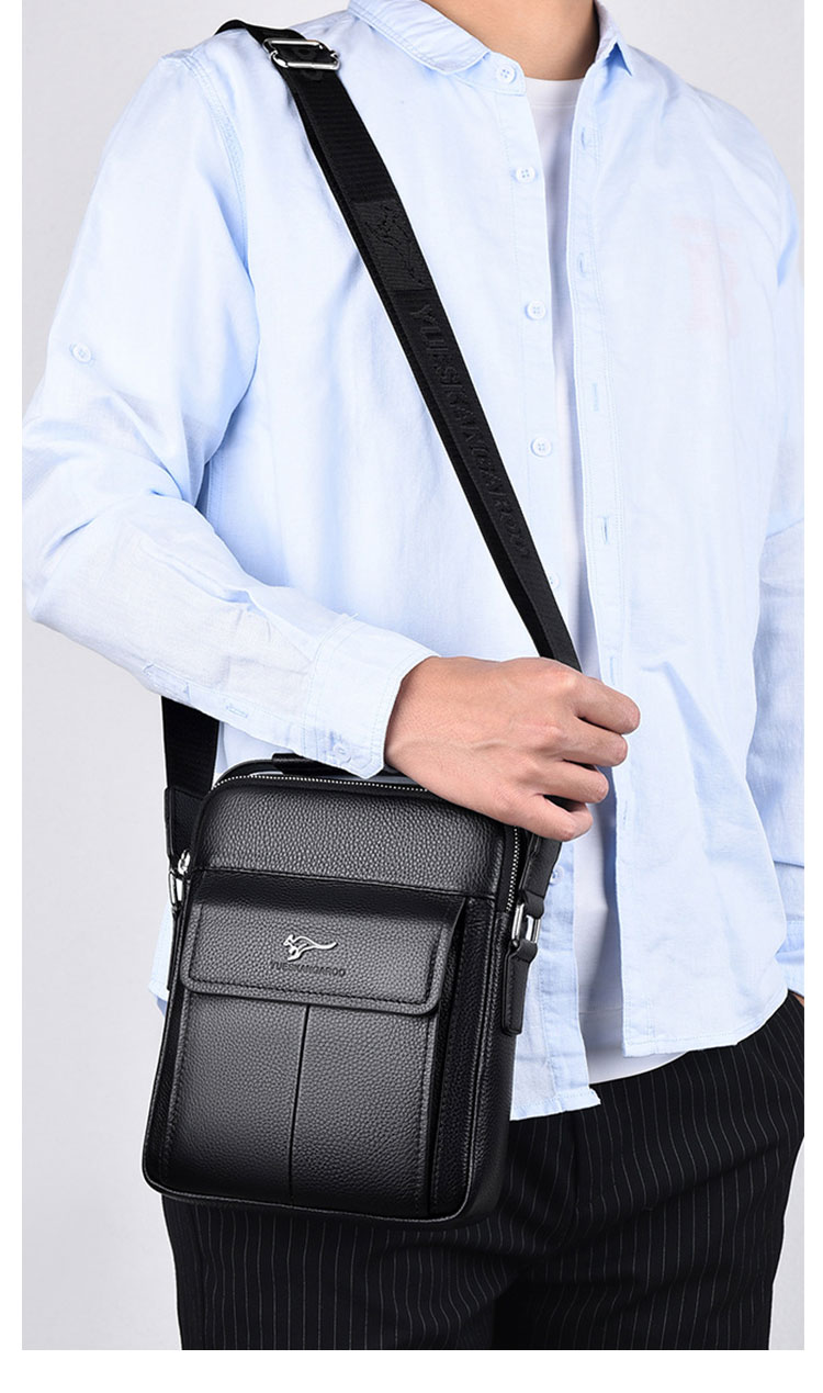 Whatna 天 然 牛革 ショルダーバッグ メンズ 斜め掛け胸バッグ セカンド バッグ ipad 9.7 収納可 縦型 メンズ ビジネス かばん 小さめメッセンジャーバッグ カジュアル フォーマル 通学 通勤 結婚式 肩掛けバッグ 自転車かばん プレゼント紳士用 男性用-10