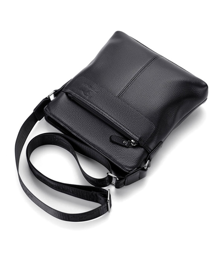 Whatna 天 然 牛革 ショルダーバッグ メンズ 斜め掛け胸バッグ セカンド バッグ ipad 9.7 収納可 縦型 メンズ ビジネス かばん 小さめメッセンジャーバッグ カジュアル フォーマル  通学 通勤 結婚式 肩掛けバッグ 自転車かばん プレゼント紳士用 男性用-4