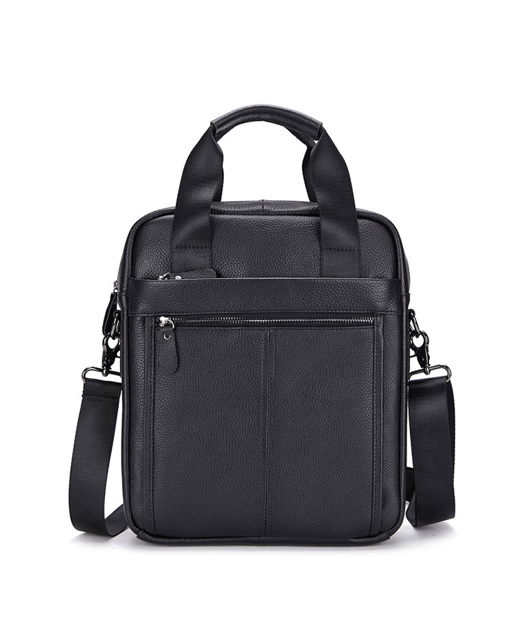 Whatna 牛革 ショルダーバッグ メンズ 2way 斜め掛け 手提げバッグ ビジネス バッグ セカンドバッグ 手持げバッグ 本革A4 Ipad 13.3Air収納可 縦型 カジュアル フォーマル ビジネス 通学 通勤 肩掛け バッグ 自転車かばん プレゼント男性-1