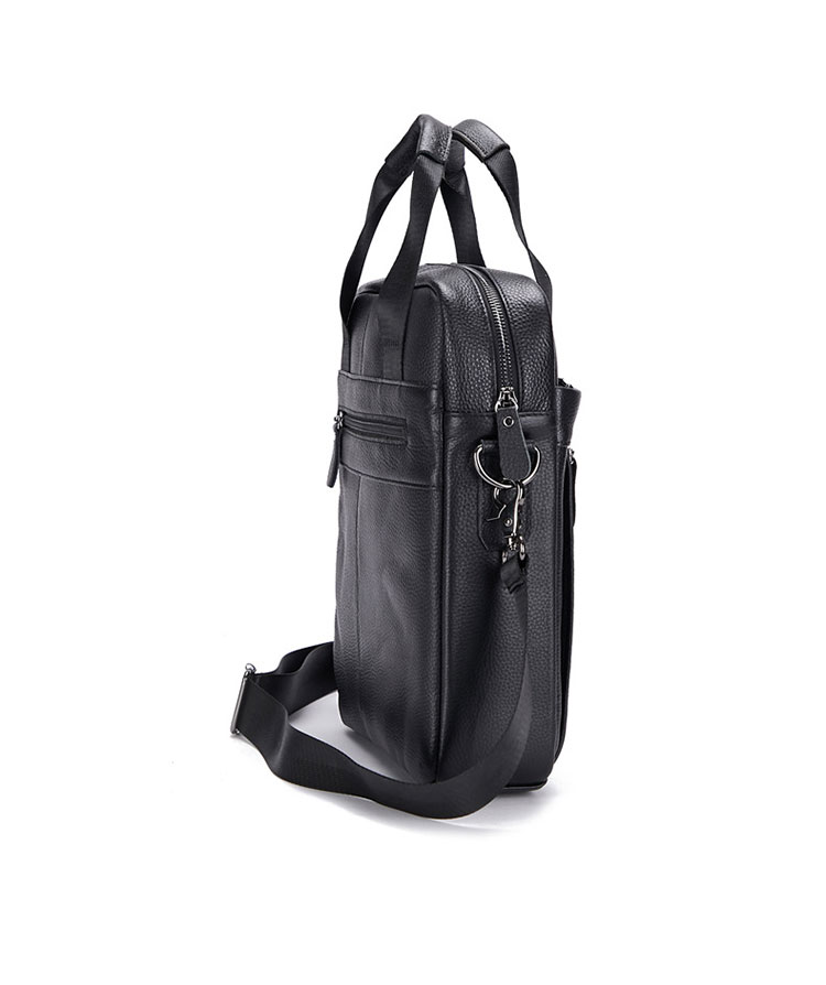 Whatna 牛革 ショルダーバッグ メンズ 2way 斜め掛け 手提げバッグ ビジネス バッグ セカンドバッグ 手持げバッグ 本革A4 Ipad 13.3Air収納可 縦型 カジュアル フォーマル ビジネス 通学 通勤 肩掛け バッグ 自転車かばん プレゼント男性-3