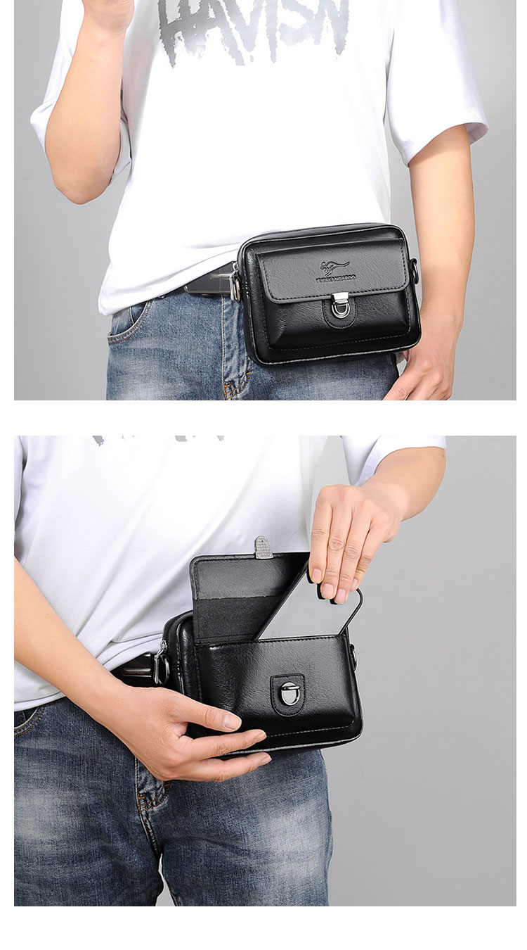 Whatna 革 ミニショルダーバッグ メンズ  ミニウエストバッグ ウエストポーチバイク用 pu レザー 男女兼用 ミニ斜め掛け ボディバッグ 胸バッグ  ワンショルダー 軽量 ブラウン 黒HA-112-10