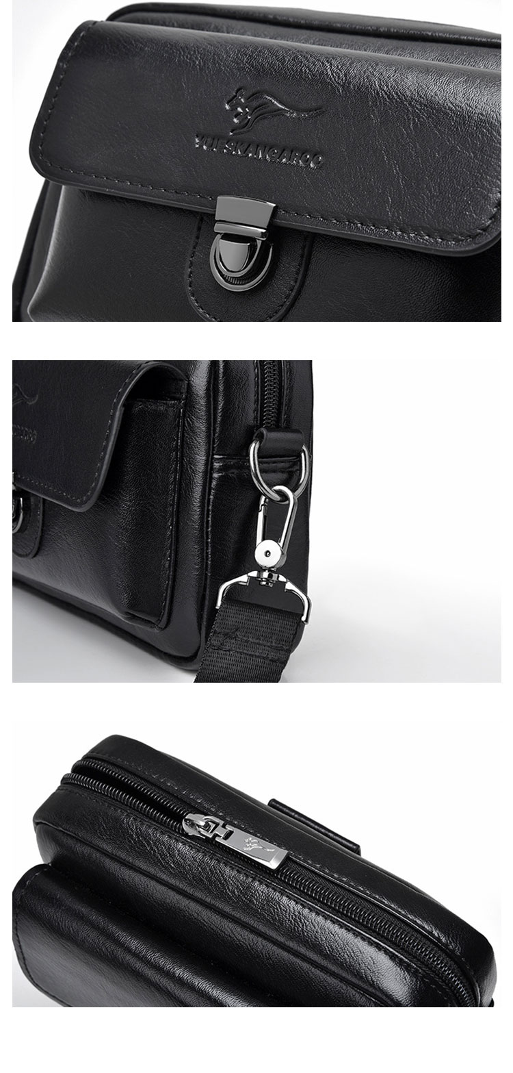 Whatna 革 ミニショルダーバッグ メンズ  ミニウエストバッグ ウエストポーチバイク用 pu レザー 男女兼用 ミニ斜め掛け ボディバッグ 胸バッグ  ワンショルダー 軽量 ブラウン 黒HA-112-8