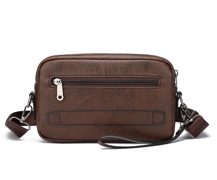 Whatna 革 ミニショルダーバッグ メンズ 3wayセカンドバッグ ミニ斜め掛け ボディバッグ 胸バッグ  ワンショルダー 手提げバッグ 手持げバッグ  Ipad Mini収納可 横型 カジュアル フォーマル ビジネス 通学 通勤 肩掛けバッグ 自転車かばん-3