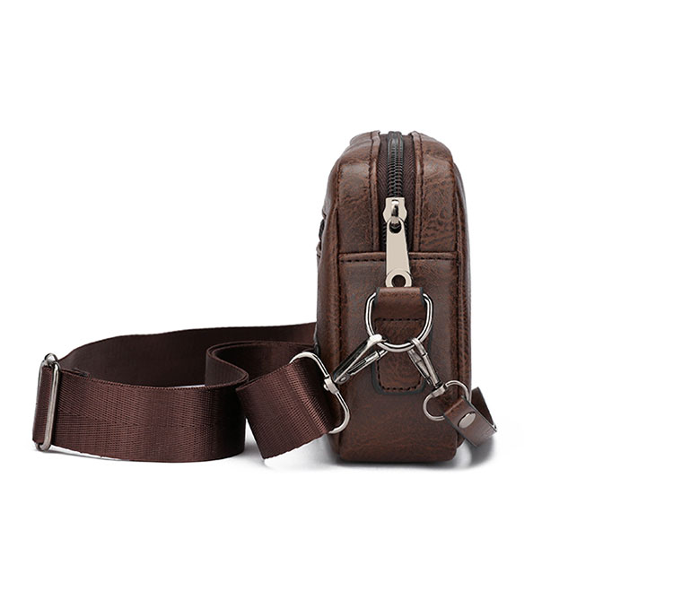 Whatna 革 ミニショルダーバッグ メンズ 3wayセカンドバッグ ミニ斜め掛け ボディバッグ 胸バッグ  ワンショルダー 手提げバッグ 手持げバッグ  Ipad Mini収納可 横型 カジュアル フォーマル ビジネス 通学 通勤 肩掛けバッグ 自転車かばん-2