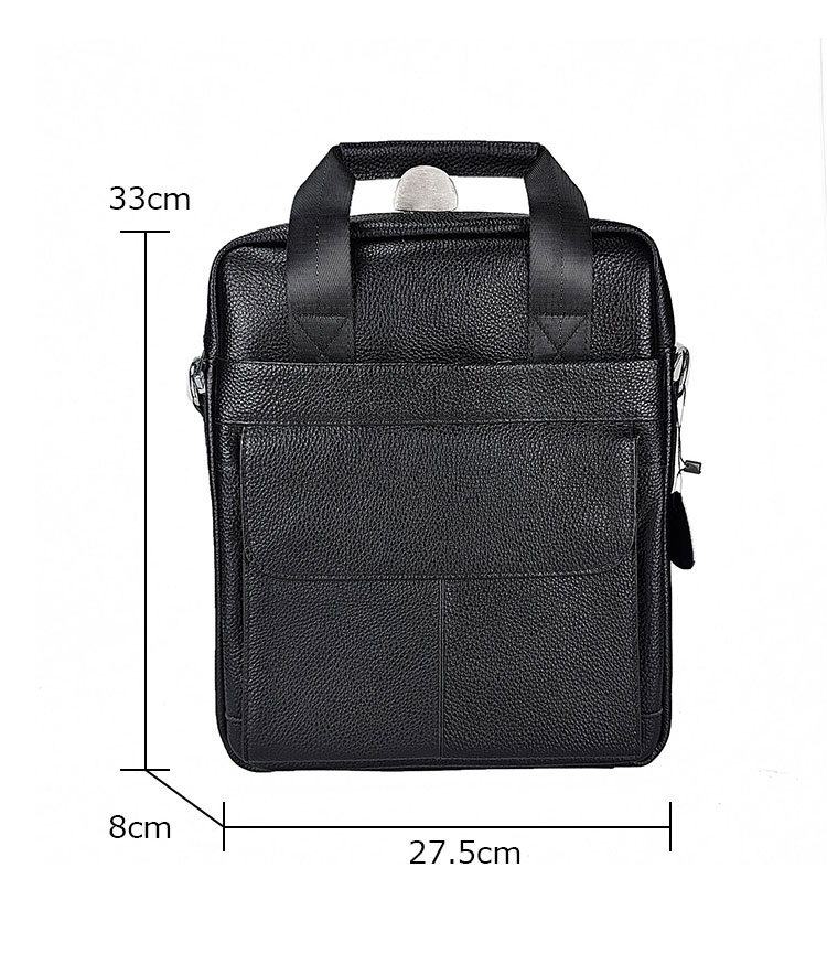 Whatna 牛革 ショルダーバッグ メンズ 2way 斜め掛け 手提げバッグ ビジネス バッグ セカンドバッグ 手持げバッグ 本革A4 Ipad 13.3Air収納可 縦型 カジュアル フォーマル ビジネス 通学 通勤 肩掛け バッグ 自転車かばん プレゼント男性-1