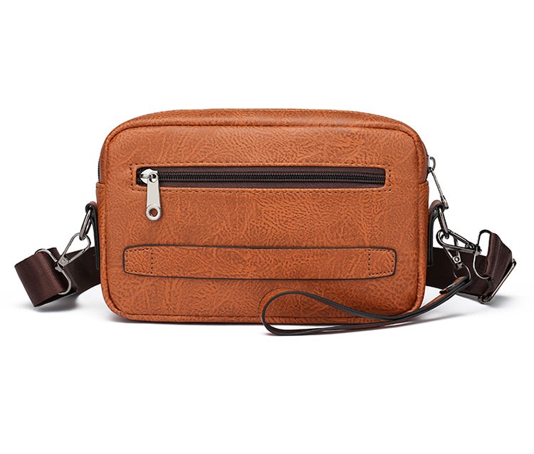 Whatna 革 ミニショルダーバッグ メンズ 3wayセカンドバッグ ミニ斜め掛け ボディバッグ 胸バッグ  ワンショルダー 手提げバッグ 手持げバッグ  Ipad Mini収納可 横型 カジュアル フォーマル ビジネス 通学 通勤 肩掛けバッグ 自転車かばん-3