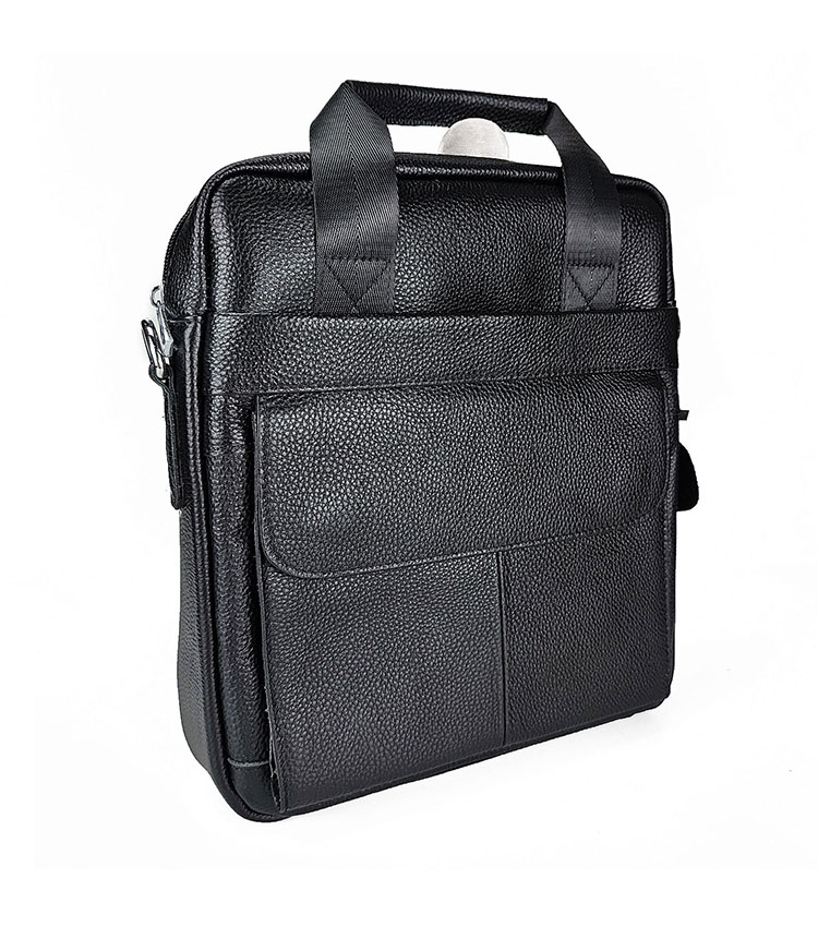 Whatna 牛革 ショルダーバッグ メンズ 2way 斜め掛け 手提げバッグ ビジネス バッグ セカンドバッグ 手持げバッグ 本革A4 Ipad 13.3Air収納可 縦型 カジュアル フォーマル ビジネス 通学 通勤 肩掛け バッグ 自転車かばん プレゼント男性-2