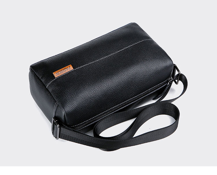 Whatna 天然 牛 革 ワンショルダーバッグ メンズ 斜め掛け ボディバッグ 胸バッグ 本 革 小さめビジネスバッグ ipad Mini収納可 肩掛け 通勤 通学 防水 バッグ 自転車 かばん男性用-5