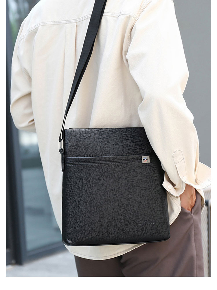 Whatna 革 ワンショルダーバッグ メンズ 斜め掛け ボディバッグ 胸バッグ PUレザー 小さめビジネスバッグ ipad 9.7収納可 肩掛け 通勤 通学 防水 バッグ 自転車 かばん男性用-12