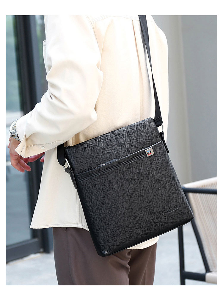 Whatna 革 ワンショルダーバッグ メンズ 斜め掛け ボディバッグ 胸バッグ PUレザー 小さめビジネスバッグ ipad 9.7収納可 肩掛け 通勤 通学 防水 バッグ 自転車 かばん男性用-11