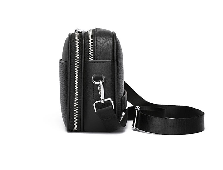 Whatna 革 ワンショルダーバッグ メンズ 3way クラッチ ショルダー斜め掛け ボディバッグ 胸バッグ 肩掛けバッグ 小さい ショルダーベルト付 レザー カード6枚収納可 カード入 小銭入れ 2室仕切 結婚式 バッグ ビジネス フォーマル 冠婚葬祭 バッグ-2