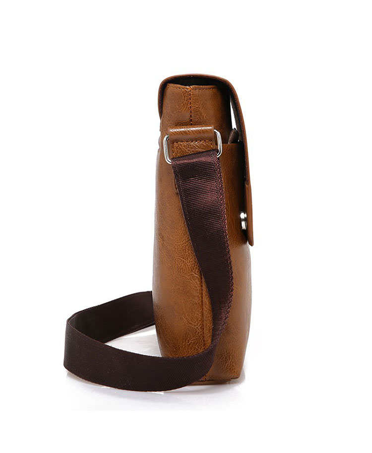 Whatna 革 ワンショルダーバッグ メンズ 斜め掛け ボディバッグ 胸バッグ PUレザー 小さめビジネスバッグ ipad 9.7収納可 肩掛け 通勤 通学 防水 バッグ 自転車 かばん男性用-3