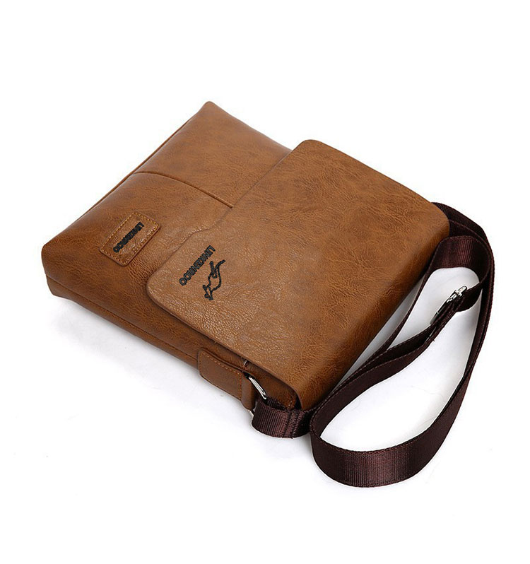 Whatna 革 ワンショルダーバッグ メンズ 斜め掛け ボディバッグ 胸バッグ PUレザー 小さめビジネスバッグ ipad 9.7収納可 肩掛け 通勤 通学 防水 バッグ 自転車 かばん男性用-4