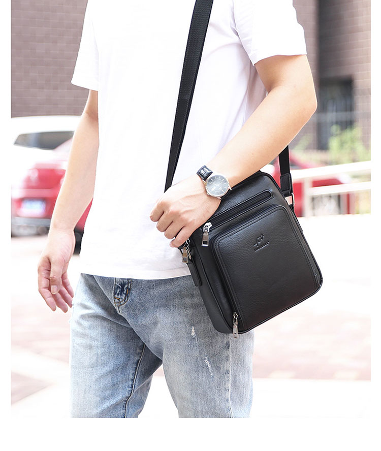 Whatna 革 ワンショルダーバッグ メンズ 3way斜め掛け胸バッグ 手提げバッグ セカンドバッグ 手持げバッグPU厚 手 レザーIpad 9.7収納可 カジュアル フォーマル ビジネス 通学 通勤 結婚式 肩掛けバッグ 自転車かばん プレゼント男性-10