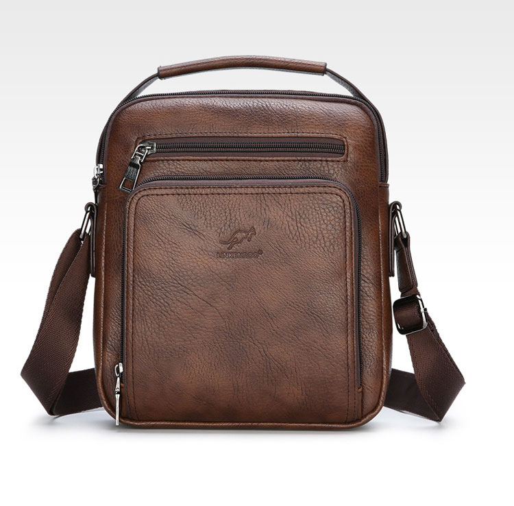 Whatna 革 ワンショルダーバッグ メンズ 3way斜め掛け胸バッグ 手提げバッグ セカンドバッグ 手持げバッグPU厚 手 レザーIpad 9.7収納可 カジュアル フォーマル ビジネス 通学 通勤 結婚式 肩掛けバッグ 自転車かばん プレゼント男性-1