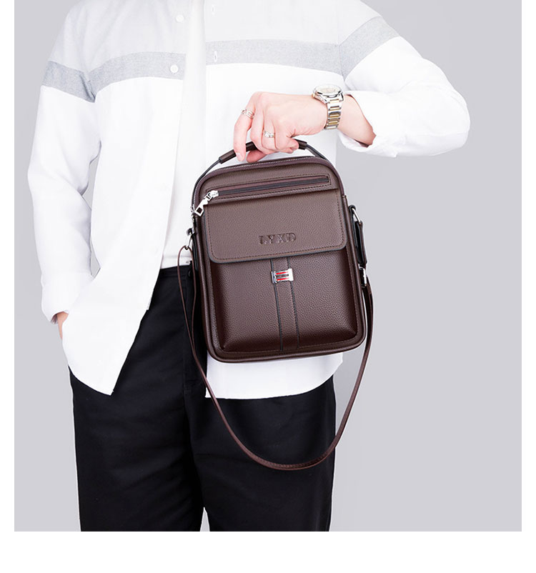 Whatna 革 ワンショルダーバッグ メンズ 3way斜め掛け胸バッグ 手提げバッグ セカンドバッグ 手持げバッグPU厚 手 レザーIpad 9.7収納可 カジュアル フォーマル ビジネス 通学 通勤 結婚式 肩掛けバッグ 自転車かばん プレゼント男性-10