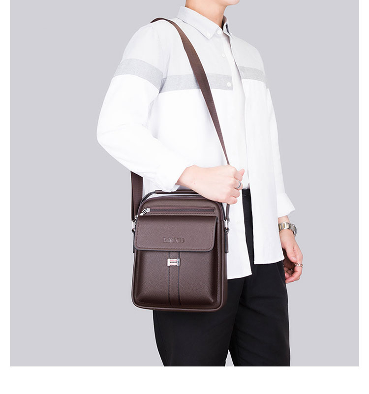 Whatna 革 ワンショルダーバッグ メンズ 3way斜め掛け胸バッグ 手提げバッグ セカンドバッグ 手持げバッグPU厚 手 レザーIpad 9.7収納可 カジュアル フォーマル ビジネス 通学 通勤 結婚式 肩掛けバッグ 自転車かばん プレゼント男性-9