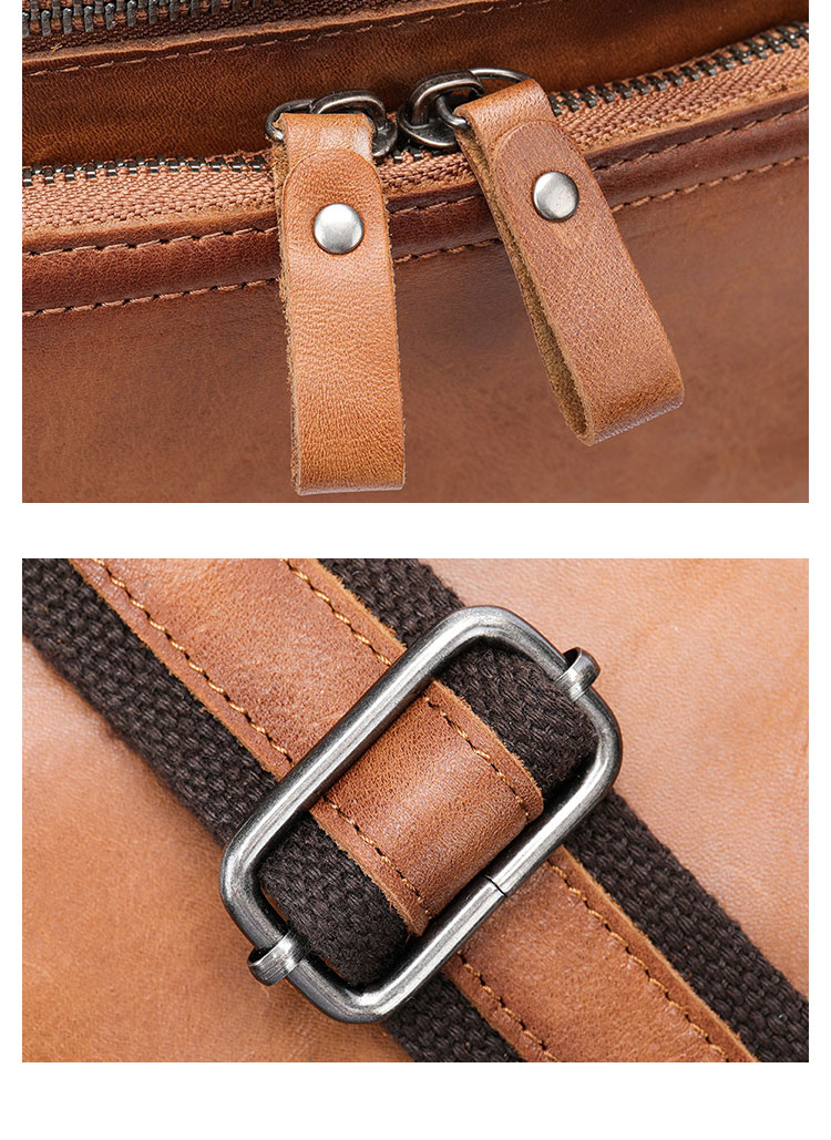 Whatna アンティーク風合い鞣し天 然 牛革ショルダーバッグ メンズ 2way 斜め掛け 手提げバッグ ポシェットポ 小さめ メッセンジャーバッグ 通学 通勤バッグ 肩掛けバッグ 自転車かばん プレゼント男性 黒 ブラウン 6041-9