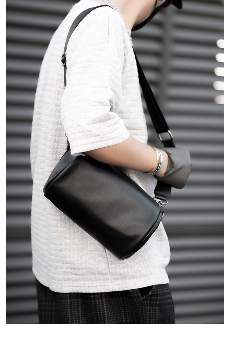 Whatna ワンショルダーバッグ メンズ ショルダーバッグ ボディー バッグ 斜め掛けバッグ 肩掛け胸バッグ メッセンジャーバッグ 小さい 革 レザー ショルダー肩掛けバッグ 男女兼用-6