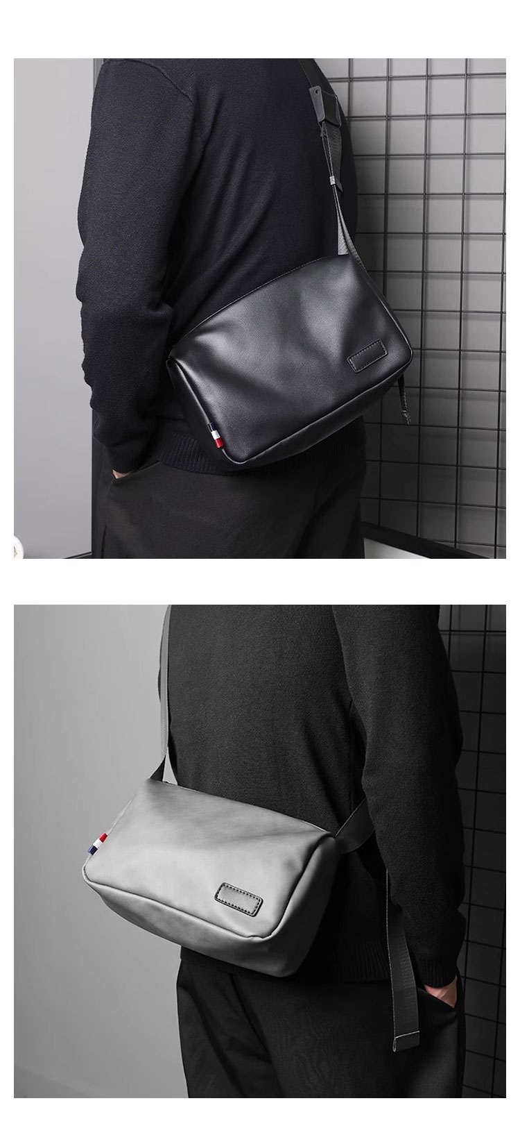 Whatna 革 ワンショルダーバッグ メンズ 斜め掛け ボディバッグ 胸バッグ レザー小さめビジネスバッグ ipad Mini収納可 肩掛け 通勤 通学 斜めがけバッグ 防水 バッグ 自転車 かばん男性用-8