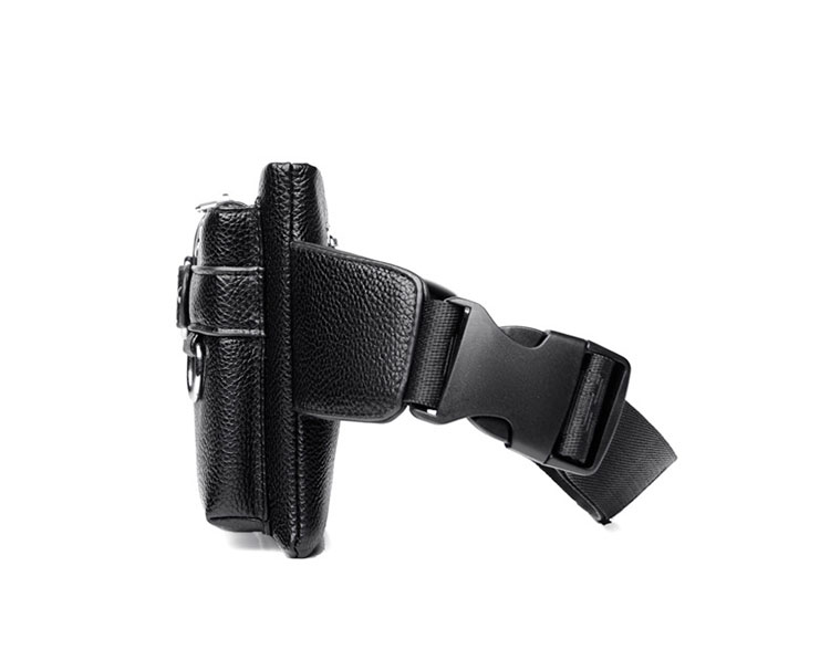 Whatna  ミニワンショルダーーバッグ メンズ ウエストポーチ ミニウエストバッグ イヤホン穴付 キーリング付 puレザー 男女兼用  斜めがけ ボディバッグ 胸バッグワンショルダー 軽量 ブラウン 黒Y88-2