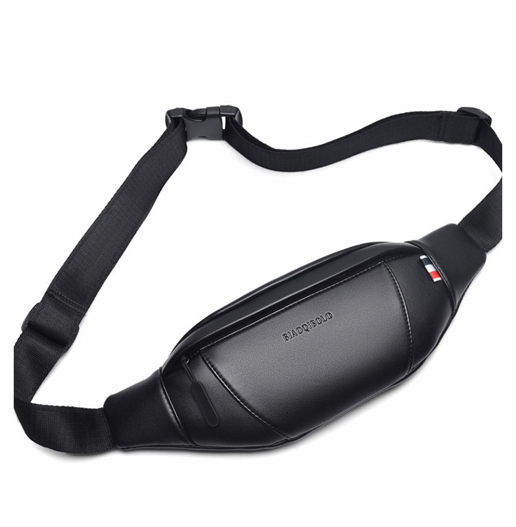 Whatna ミニワンショルダーバッグ メンズ ウエストポーチ ミニウエストバッグ イヤホン穴付 puレザー 男女兼用 斜めがけ ボディバッグ 胸バッグワンショルダー 軽量 ブラウン 黒01-5