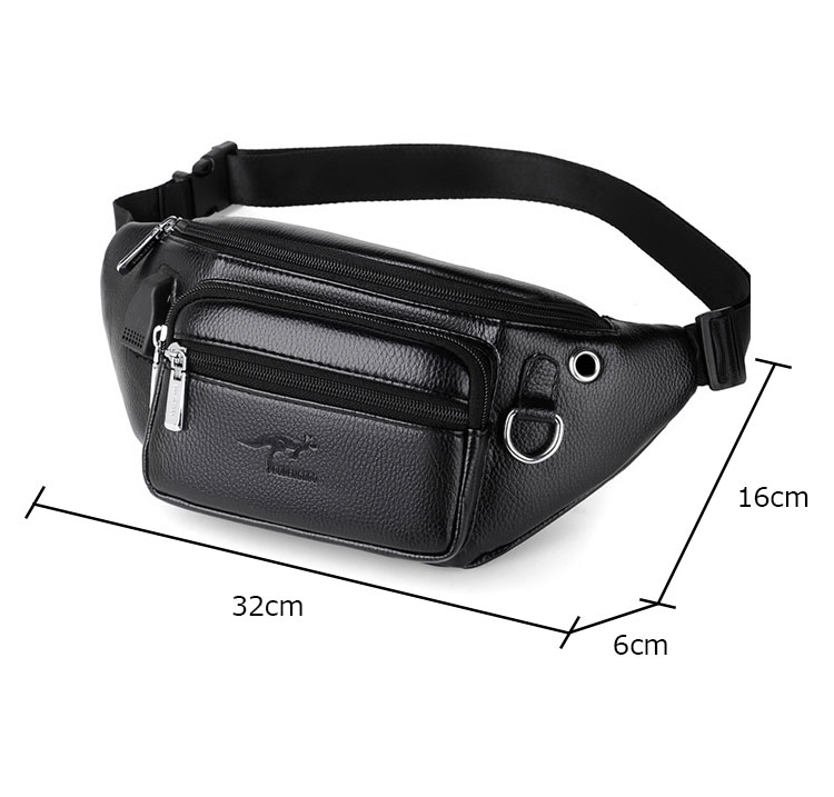 Whatna  ミニワンショルダーバッグ メンズ ウエストポーチ ミニウエストバッグ イヤホン穴付 puレザー 男女兼用  斜めがけ ボディバッグ 胸バッグワンショルダー 軽量 ブラウン 黒6262-1