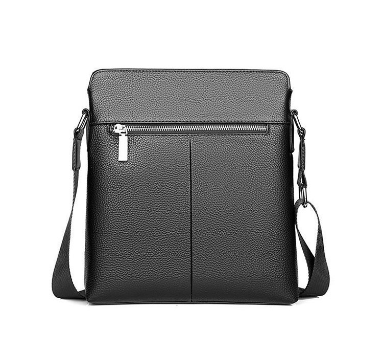 Whatna ショルダーバッグ メンズかばん 斜めがけボディ胸バッグ 肩掛けバッグメッセンジャーバッグ ビジネスシンプル カジュアル ワンショルダーボディバッグ 牛革 本革ipad10.5収納可-2