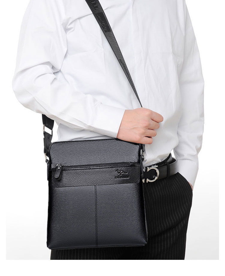 Whatna ショルダーバッグ メンズかばん 斜めがけボディ胸バッグ 肩掛けバッグメッセンジャーバッグ ビジネスシンプル カジュアル ワンショルダーボディバッグ 牛革 本革ipad10.5収納可-10