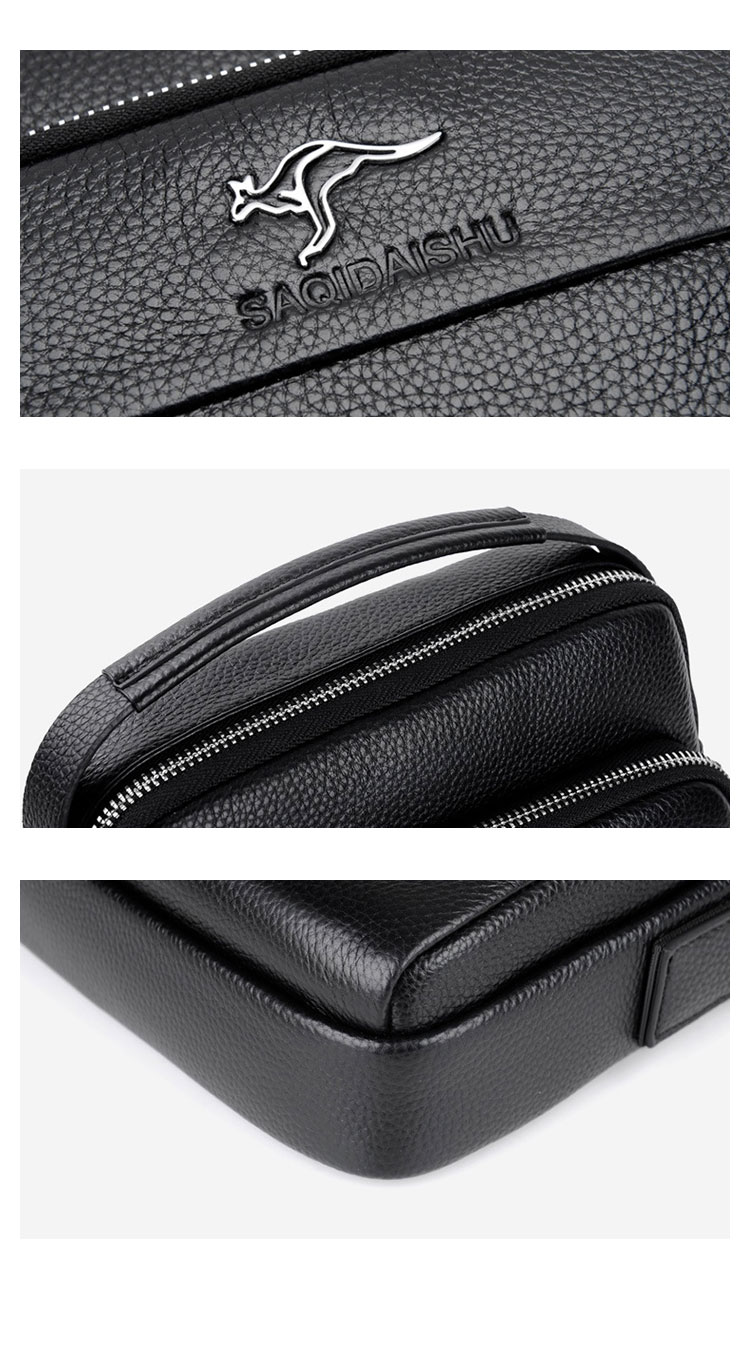 Whatna 牛革 ワンショルダーバッグ メンズ 3way斜め掛け胸バッグ 手提げバッグ セカンドバッグ 手持げバッグ 本革 厚 手 レザーIpad 9.7収納可 カジュアル フォーマル ビジネス 通学 通勤 結婚式 肩掛けバッグ 自転車かばん プレゼント男性-9