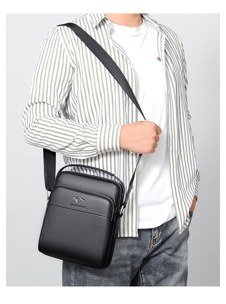 Whatna 牛革 ワンショルダーバッグ メンズ 3way斜め掛け胸バッグ 手提げバッグ セカンドバッグ 手持げバッグ 本革 厚 手 レザーIpad 9.7収納可 カジュアル フォーマル ビジネス 通学 通勤 結婚式 肩掛けバッグ 自転車かばん プレゼント男性-10