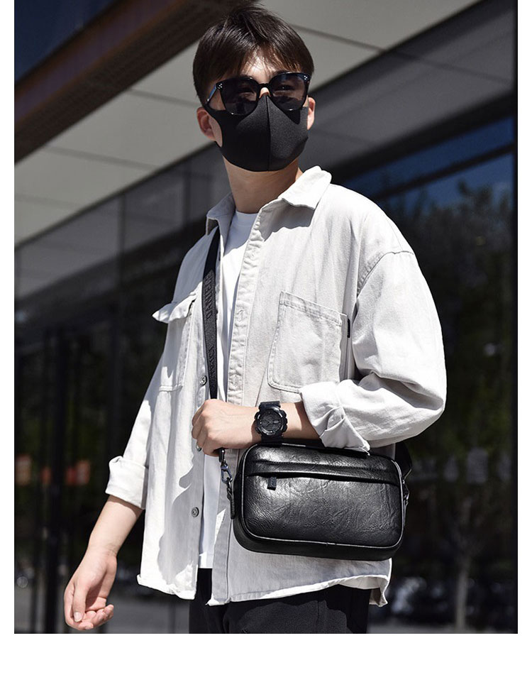 Whatna 革 ワンショルダーバッグ メンズ 3wayセカンドバッグ ミニ斜め掛け ボディバッグ 胸バッグ 小さめメッセンジャーバッグ 手持げバッグ Ipad Mini収納可 カジュアル フォーマル ビジネス 通学 通勤 肩掛けバッグ 自転車かばん-9