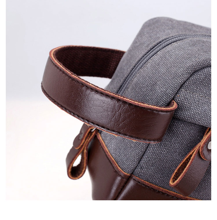 Whatna セカンドバッグ メンズ クラッチ バッグ 小さい キャンバスx puレザー 手提げバッグ 手持ち バッグ 化粧かば 化粧ポーチ ビジネス カジュアル フォーマル 冠婚葬祭 結婚式 葬式バッグ 紳士用 男性用 バッグ 8021-1#-7