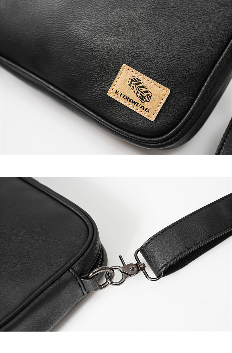 Whatna 2点セット ワンショルダーバッグ メンズ 斜め掛け ボディバッグ 胸バッグ 革 小さめビジネスバッグ ipad Mini収納可 肩掛け 通勤 通学 防水 バッグ 自転車 かばん男性用-7