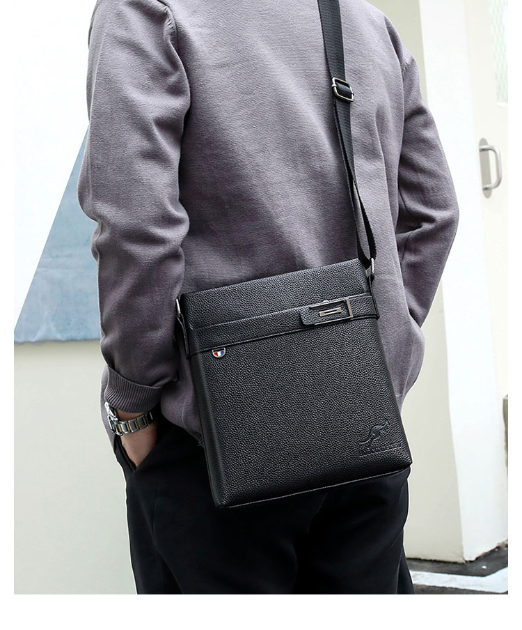 Whatna ショルダーバッグ メンズかばん 斜め掛け ボディバッグ 胸バッグ 肩掛けバッグメッセンジャーバッグ シンプル カジュアル ワンショルダーボディバッグPUレザ ー ipad9.7収納可-10