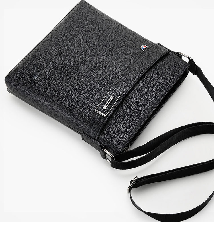 Whatna ショルダーバッグ メンズかばん 斜め掛け ボディバッグ 胸バッグ 肩掛けバッグメッセンジャーバッグ シンプル カジュアル ワンショルダーボディバッグPUレザ ー ipad9.7収納可-4