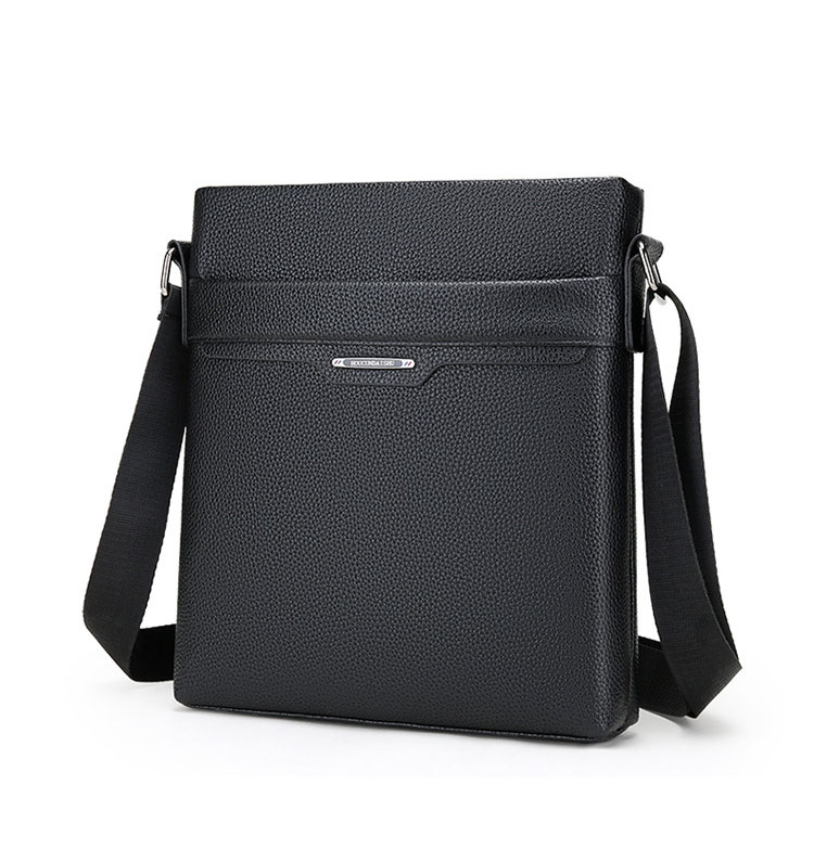 Whatna ショルダーバッグ メンズかばん 斜め掛け ボディバッグ 胸バッグ 肩掛けバッグメッセンジャーバッグ シンプル カジュアル ワンショルダーボディバッグPUレザ ー ipad9.7収納可-1