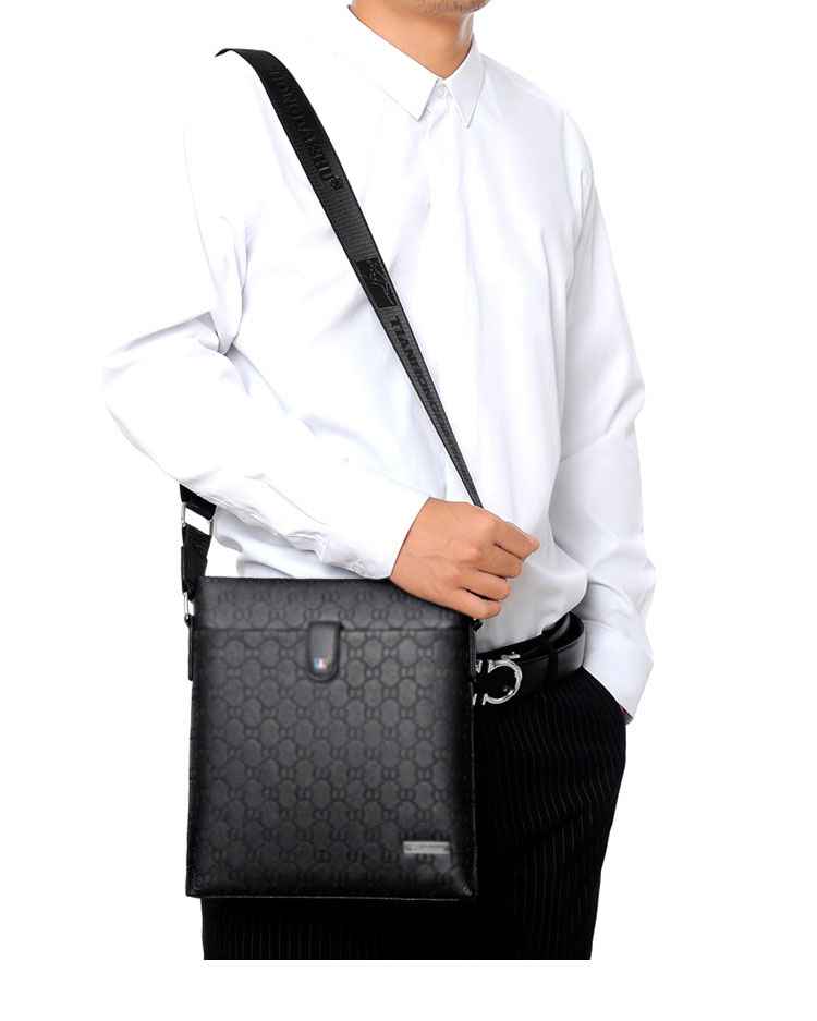 Whatna ショルダーバッグ メンズかばん 斜め掛け ボディバッグ 胸バッグ 肩掛けバッグメッセンジャーバッグ シンプル カジュアル ワンショルダーボディバッグPUレザ ー ipad9.7収納可-6