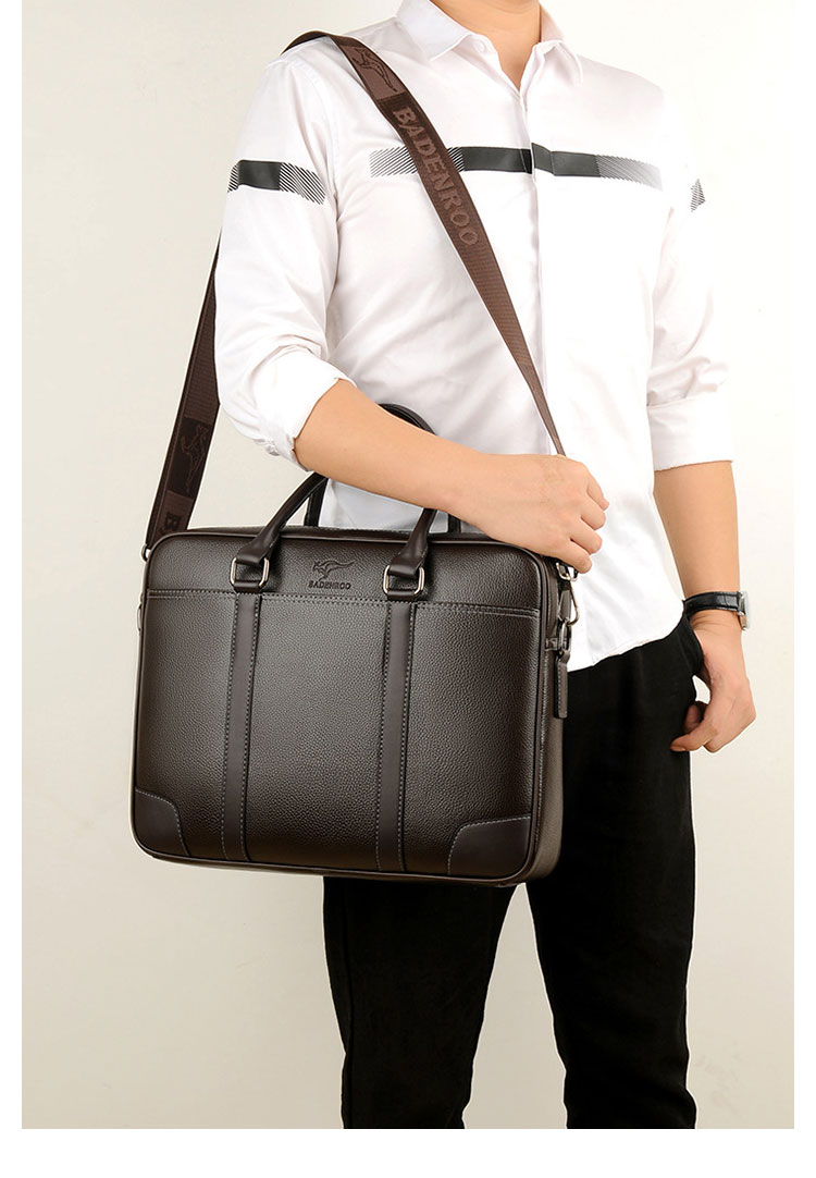 Whatna ショルダーバッグ メンズ 2way 斜め掛け 手提げバッグ ビジネス バッグ セカンドバッグ 手持げバッグ 革 A4 １4センチpc収納可 横型 カジュアル フォーマル ビジネス 通学 通勤 肩掛け バッグ 自転車かばん プレゼント男性 107-11