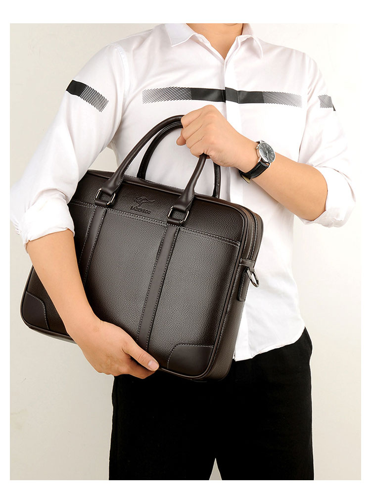 Whatna ショルダーバッグ メンズ 2way 斜め掛け 手提げバッグ ビジネス バッグ セカンドバッグ 手持げバッグ 革 A4 １4センチpc収納可 横型 カジュアル フォーマル ビジネス 通学 通勤 肩掛け バッグ 自転車かばん プレゼント男性 107-10